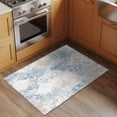 thumbnail image 2 of 2x3 Ft Entryway Area Rug, Blue Beige Floral Kitchen Rug Runner Washable Floor Mat, Vintage Smear Abstract Art Non Slip Indoor Door Mat Throw Carpet for Bathroom Living Room Bedroom, 2 of 8