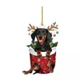 thumbnail image 1 of Colgante colgante,Adorno colgante navideño de perro salchicha,Adorno para árbol de Navidad Colgante para mochila,Espejo retrovisor del coche Colgante colgante para vacaciones,Decoración del, 1 of 9