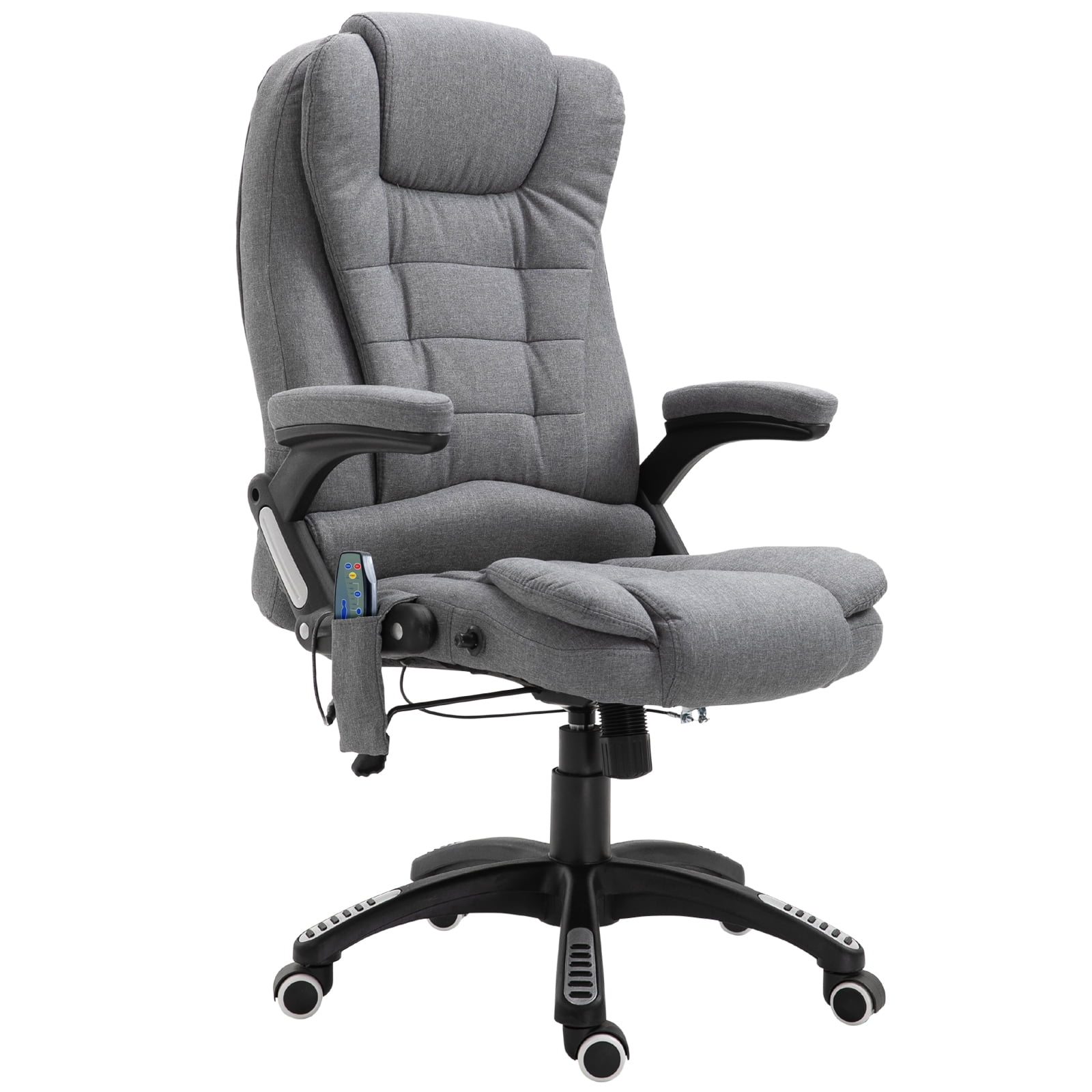 Vinsetto Linen Fabric Adjustable Heated Massage Recliner Office Chair