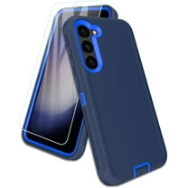2 in 1 Bundle Designed for Samsung Galaxy A05 Heavy Duty Case with 1 Clear Tempered Glass, Triple Layer Protection Shockproof Dropproof Dustproof Cover for Samsung Galaxy A05, Blue
