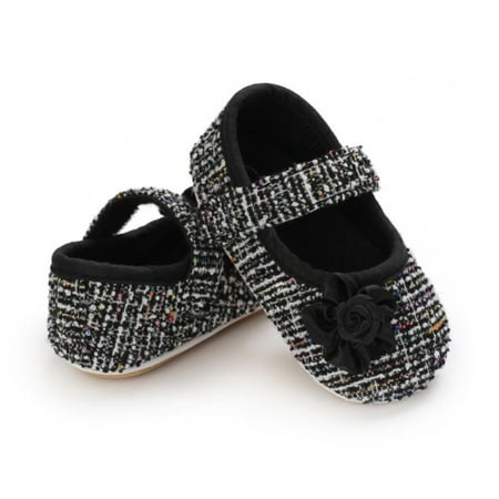 

Infant Baby Girls Mary Jane Flats Anti-Slip Rubber Sole Toddler First Walkers Princess Dress Shoes Crib Shoes 0-18Months