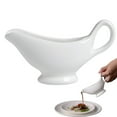 thumbnail image 2 of Lifetechs White Ceramic Gravy Boat Sauce Server with Large Pour Spout Bottom Gravy Dispenser for Gravy Salad Dressings, 2 of 8