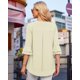 thumbnail image 3 of Blusa elegante casual con cuello en V y manga 3/4 para mujer, talla M, 3 of 6