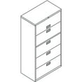 thumbnail image 3 of Brigade 600 Series 36 in. x 18 in. x 64.25 in. 4-Drawers 1 Roll-Out File Shelf Lateral File Cabinets - Light Gray, 3 of 5
