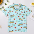 thumbnail image 2 of IDOPIP Toddler Boys Back to School Shirt First Day of Kindergarten Short Sleeve Button Down Shirt, 2 of 8