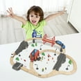 thumbnail image 2 of TOOKYLAND Fire Rescue Train Set - 70pcs - Battery Powered Train, Wooden Tracks, Vehicules, Figurines and more, Ages 3+, 2 of 9