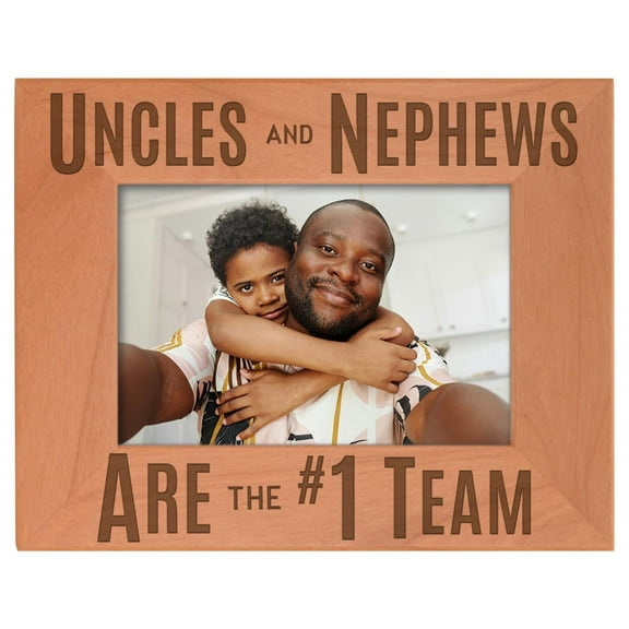 ThisWear Best Uncle Uncles and Nephews are the #1 Team Natural Wood Engraved 4x6 Landscape Picture Frame Wood