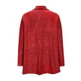 thumbnail image 5 of FRSASU Sequin Cardigans for Women Sparkly Long Sleeve Party Loose Fit Open Front Coat Fashion Solid Color Glitter Jacket Red, 5 of 5