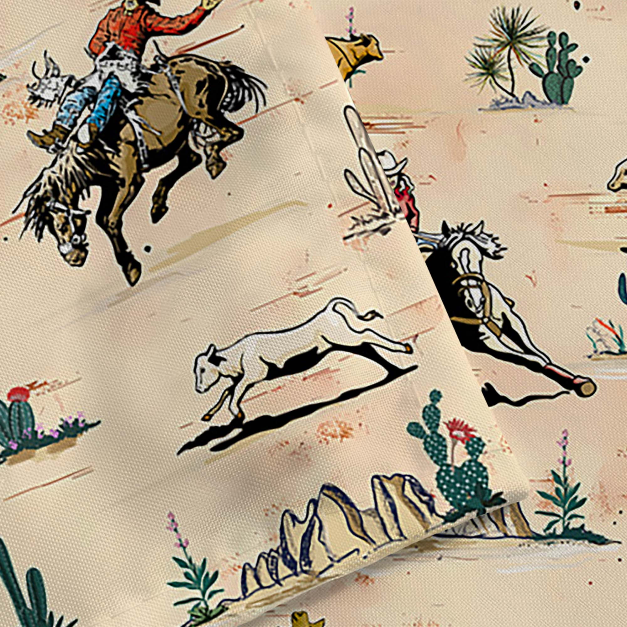 Western Shower Curtain, Farmhouse Country American West Western Shower Curatain, Wild West Cowboy Horse Bathroom Accessories Set with Hooks, 72X72inch, Brown