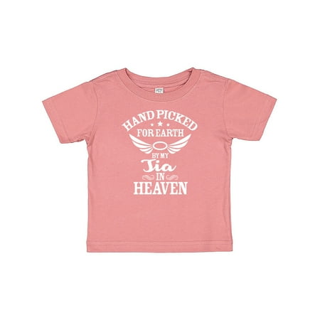 

Inktastic Handpicked for Earth By My Tia in Heaven with Angel WIngs Gift Baby Boy or Baby Girl T-Shirt