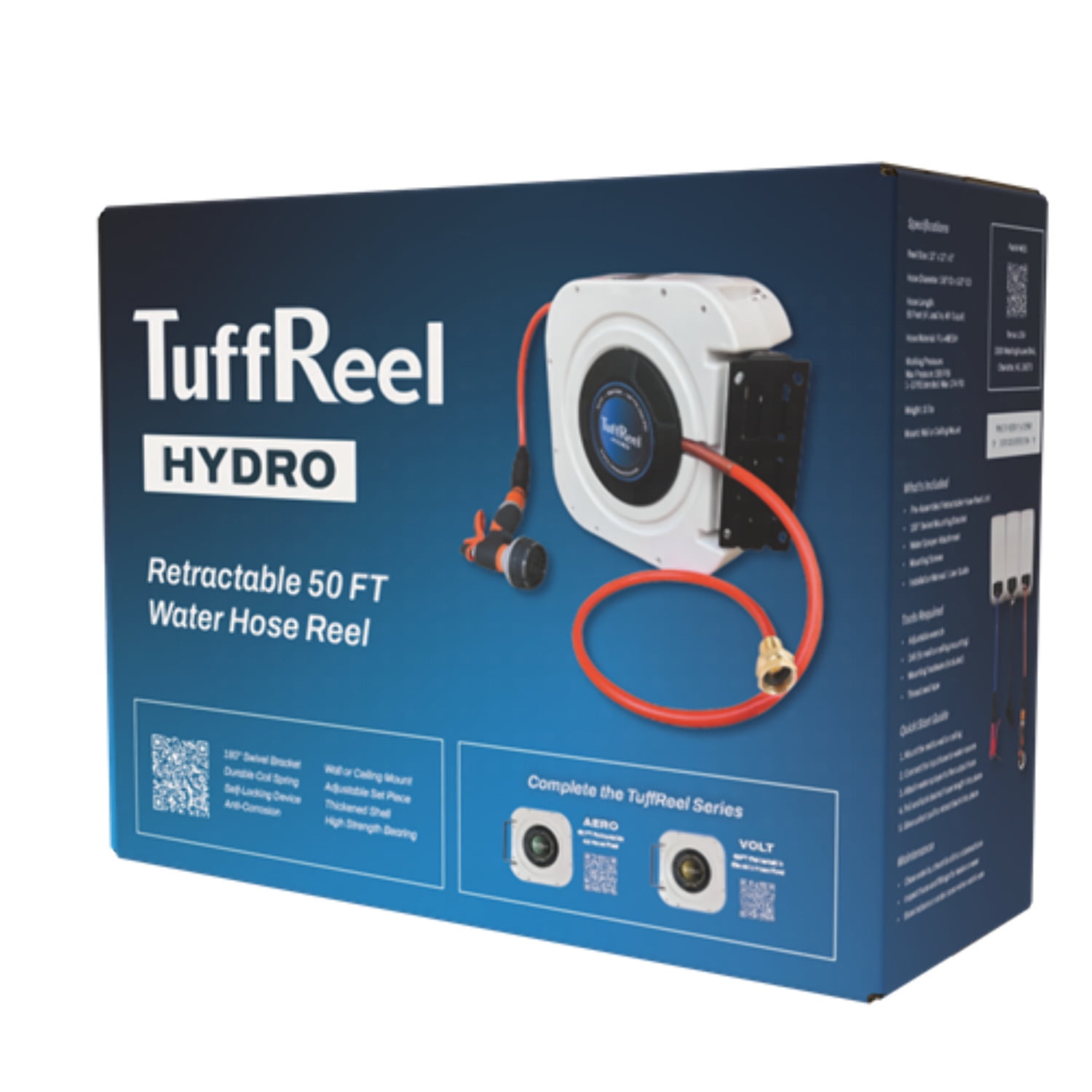 Tenax TuffReel Hydro 50 FT Retractable Water Hose Reel