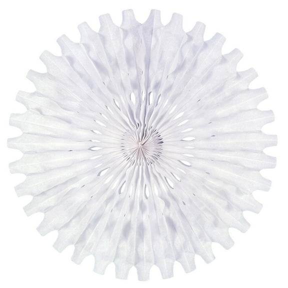 Beistle Club Pack of 12 Snow White Tissue Fan Hanging Decorations 25"