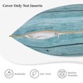 thumbnail image 5 of Fotbe Turquoise Wooden1 Pattern Velvet Decorative Throw Pillow Covers with Elegant Piping, Soft Plush Cushion Cover for Sofa, Bed, Car, Office-16"x16", 5 of 8