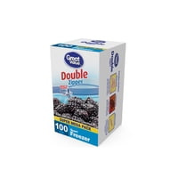 (2 pack) Great Value Double Zipper Freezer Bags, Quart, 100 Count