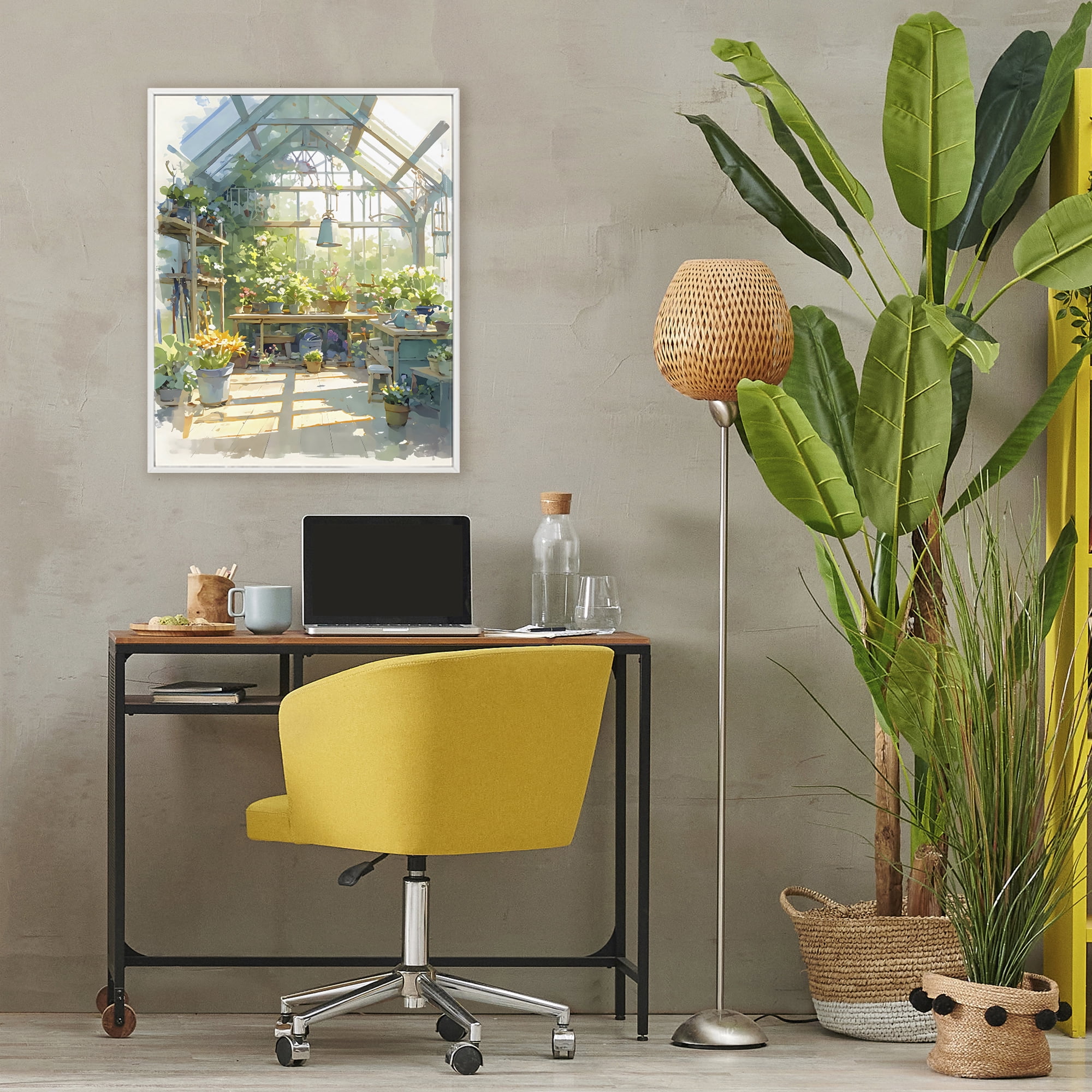 Stupell Industries Sunlit Greenhouse Plant Sanctuary White Framed Giclee Art, design by Creative Studio