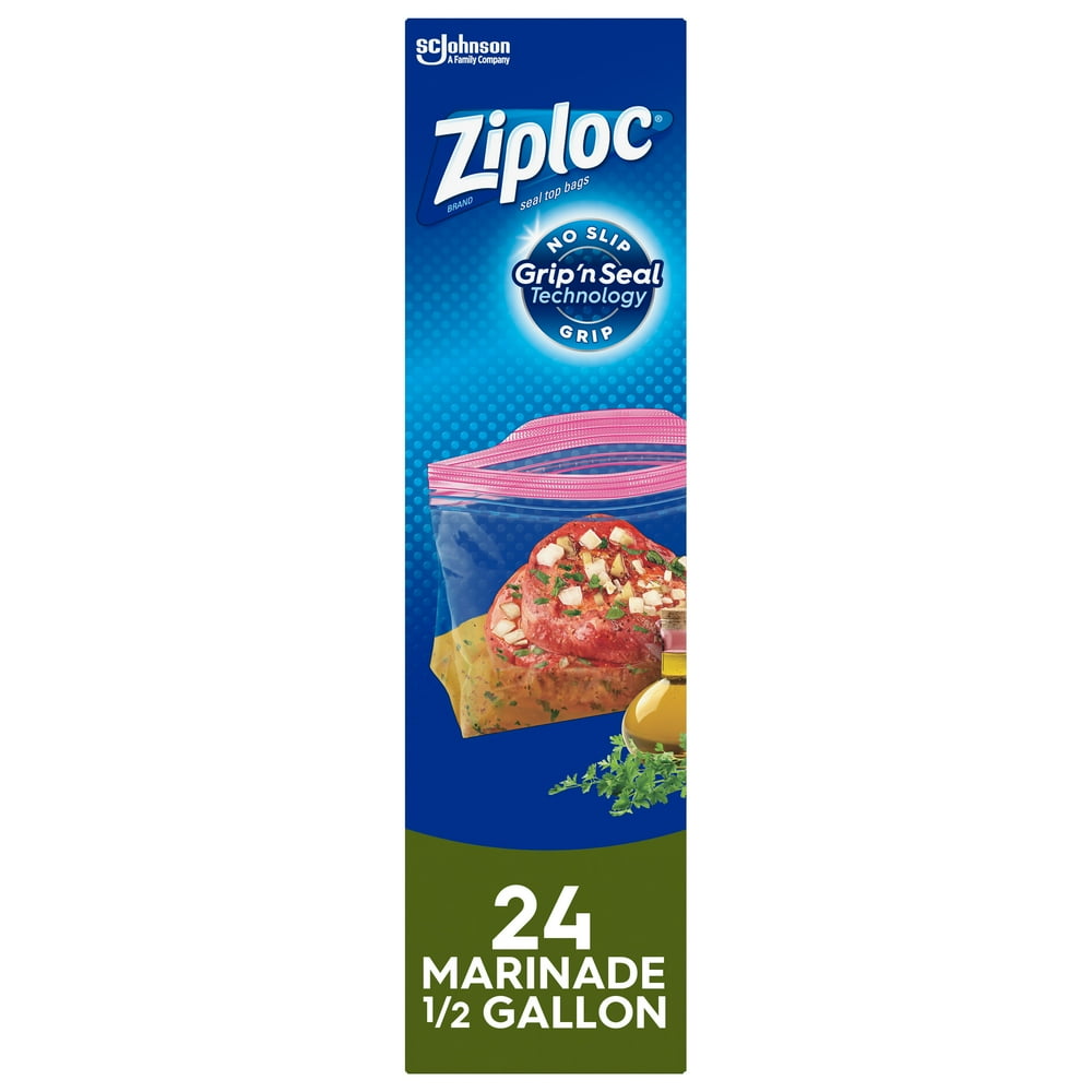 Ziploc All Purpose Marinade Bags, 1/2 Gallon, 24 ct