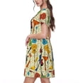 thumbnail image 2 of Balery Different Kind Of Guitars Vestidos sueltos de manga corta para mujer, vestidos de verano 2025, vestidos casuales de corte A con vuelo., 2 of 6