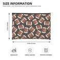 thumbnail image 3 of Zufioo Brown Football On Black Print DuPont Paper Portable Toiletry Bag, 8.9x6.5 inch Zippered Hand-held Paper Cosmetic Bag Storage Tool Kit, 3 of 7