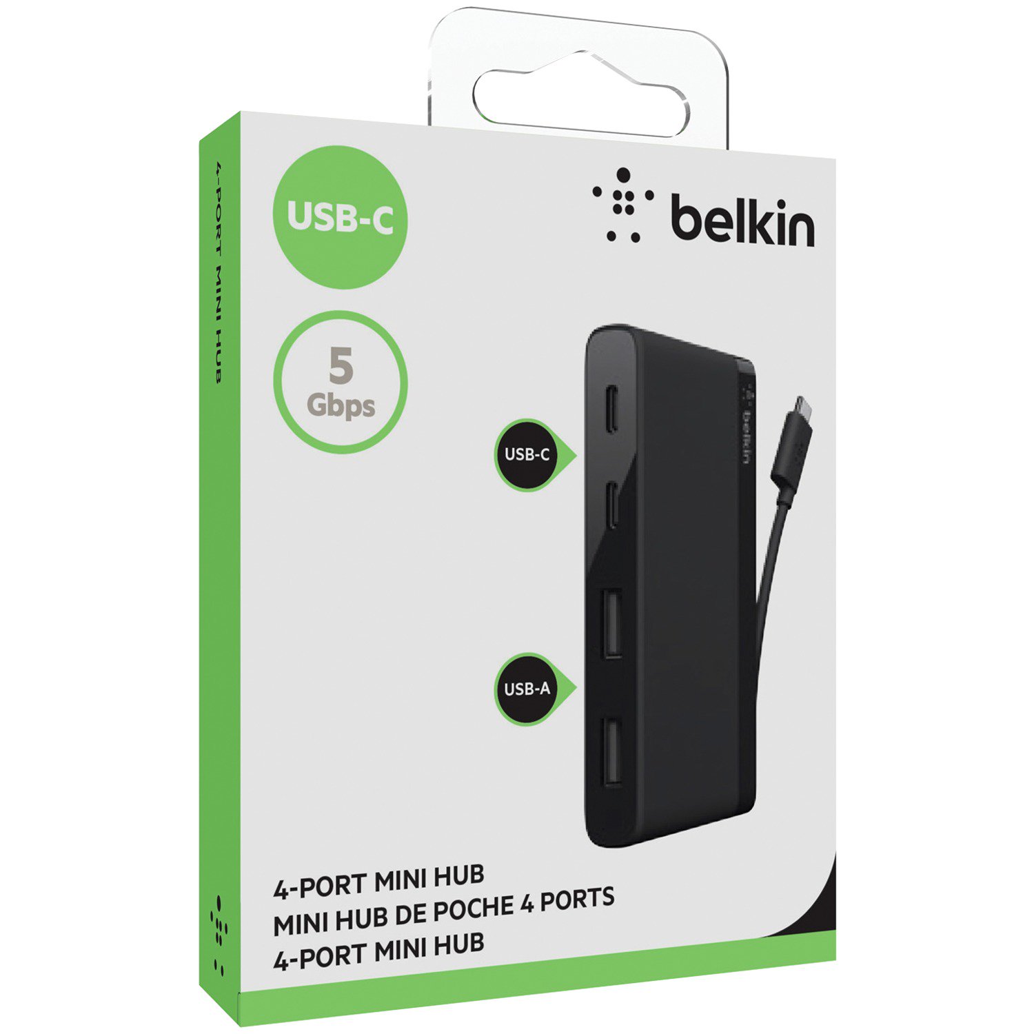 Belkin F4u090btblk Usb C 4 Port Mini Hub Walmart Com