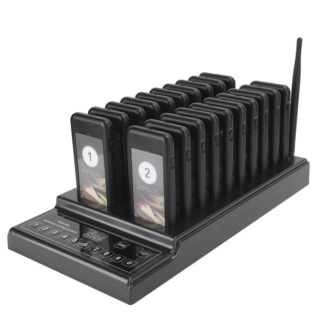 FLAMEEN Chargeable Pager, Support Learning Code Registration Mode, Wireless Calling System, For Food Courts Car Shops Fast Food Restaurants