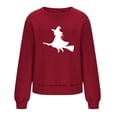 thumbnail image 1 of HKEJIAOI Halloween Hoodies for Femmes Manches Longues Col Rond Imprimé Graphique Moderne Halloween Célébration Esthétique Rouge-A, 1 of 4