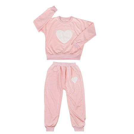

baby girl clothes Kids Clothes Long Sleeve Heart Print Tracksuit +Harem Pants Outfits Set Pk 130