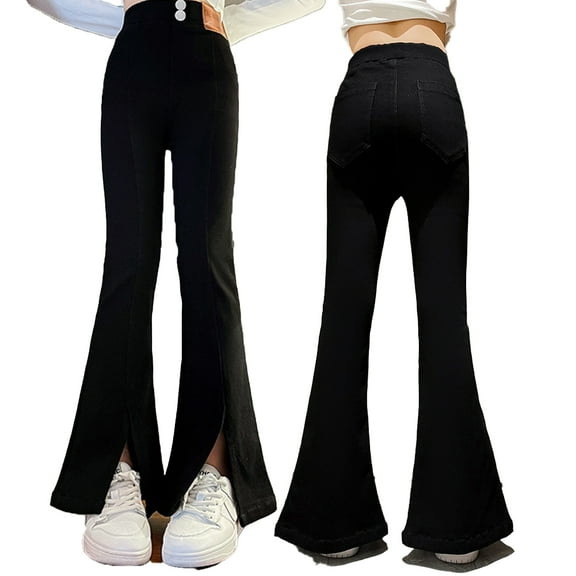 Nmmacb Kids Flare Leggings for Girls Spring 4-14 Years Autumn Bell Bottoms Wide Leg Flare Pants Teen Casual Soft Stretchy Waist Trouser Fashionable Bell Bottom