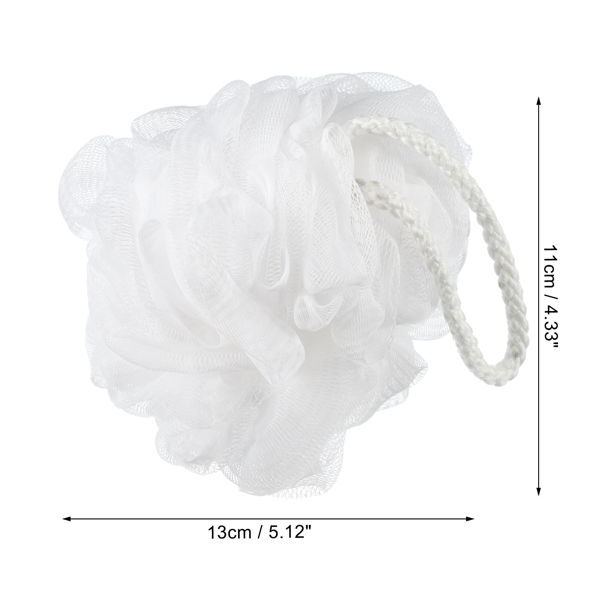 Unique Bargains Bath Shower Loofah Sponge Body Puffs 4.33"x5.12" White 1 Pc