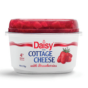 Daisy Cottage Cheese with Strawberries, 4% Milkfat, 6 oz Cup (Refrigerated) - 14g of Protein per serving