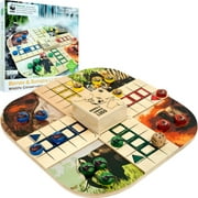Angle View: Zoo Animals Wood Board Game Ludo - Fun and Exciting