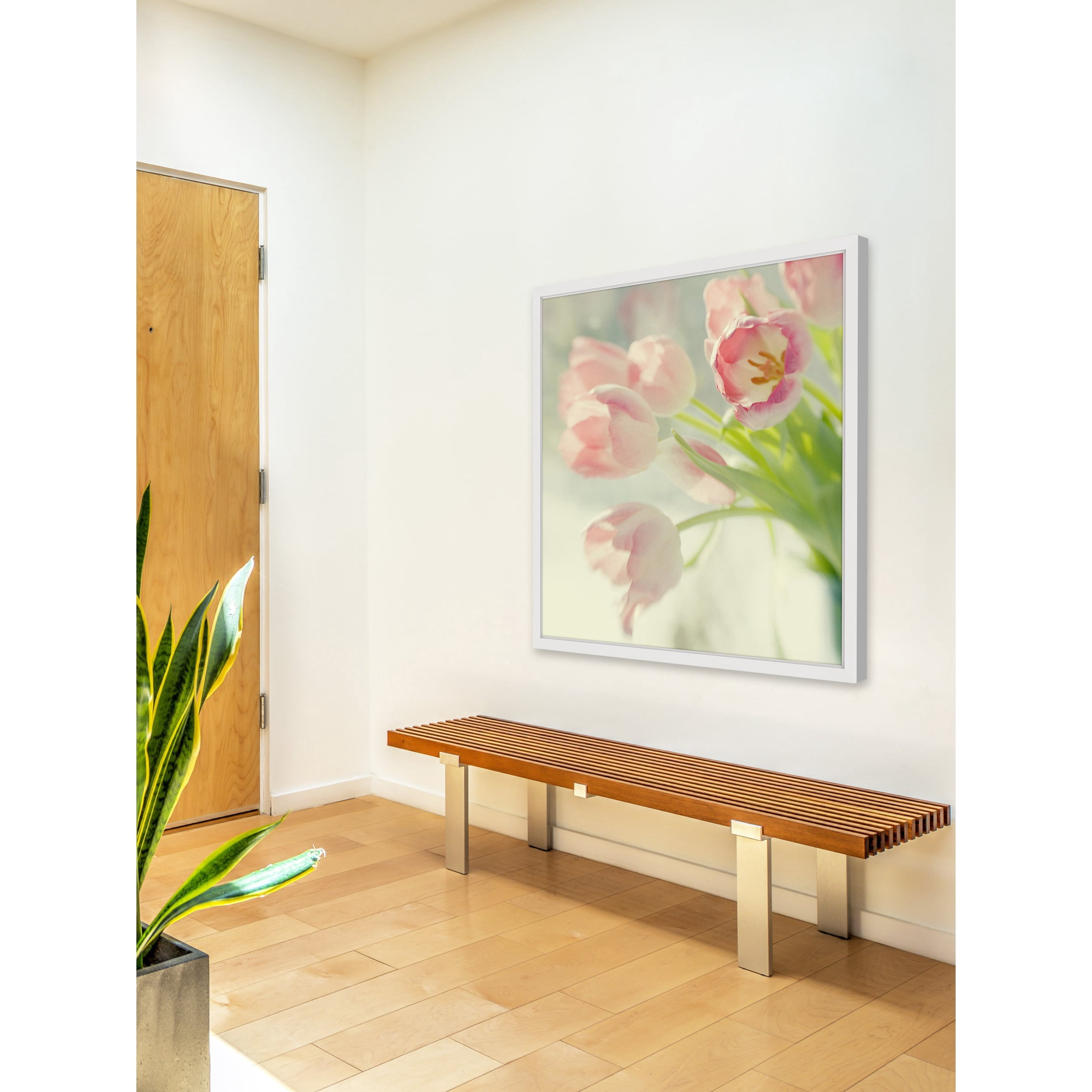 Pink Tulip Bouquet Framed Painting Print