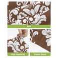thumbnail image 4 of Brown Boho Bar Stool Covers Set of 2, Vintage Classic Bohemia Flower Textured Stretch Washable Bar Chair Covers with Backs, Removable Pub Counter Height Chair Cover for Kitchen Dining Room Cafe, 4 of 7