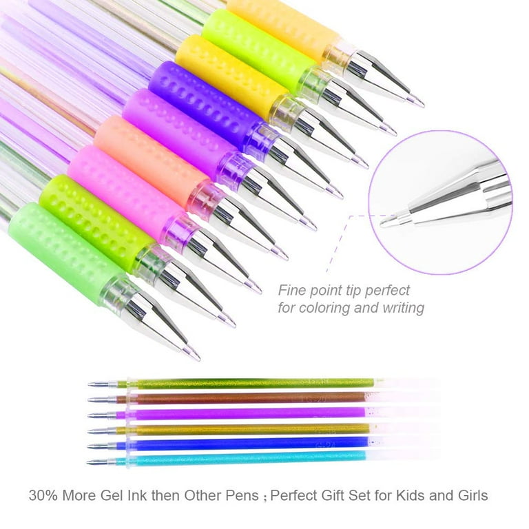 Gel Pen Glitter Gel Pens Fine Tip Pens with 150% More Ink for Kids