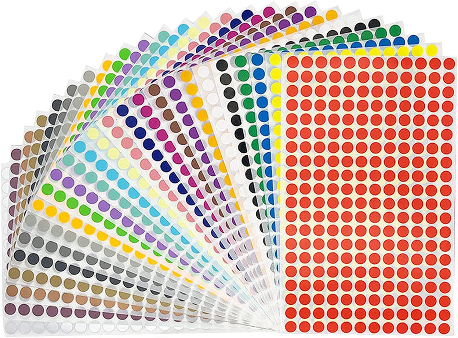 Round Coding Labels PARLAIM 1500-Pack Colored Dot Stickers - 1/2 Inch ...