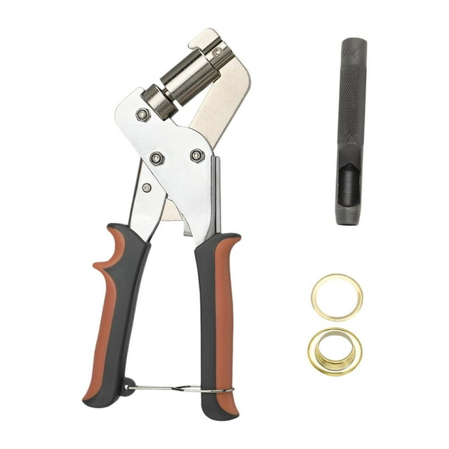 Kit de alicates para ojales de ojal Alicates de mano para perforar agujeros de ojal Perforadora de cuero Oro 100pcs