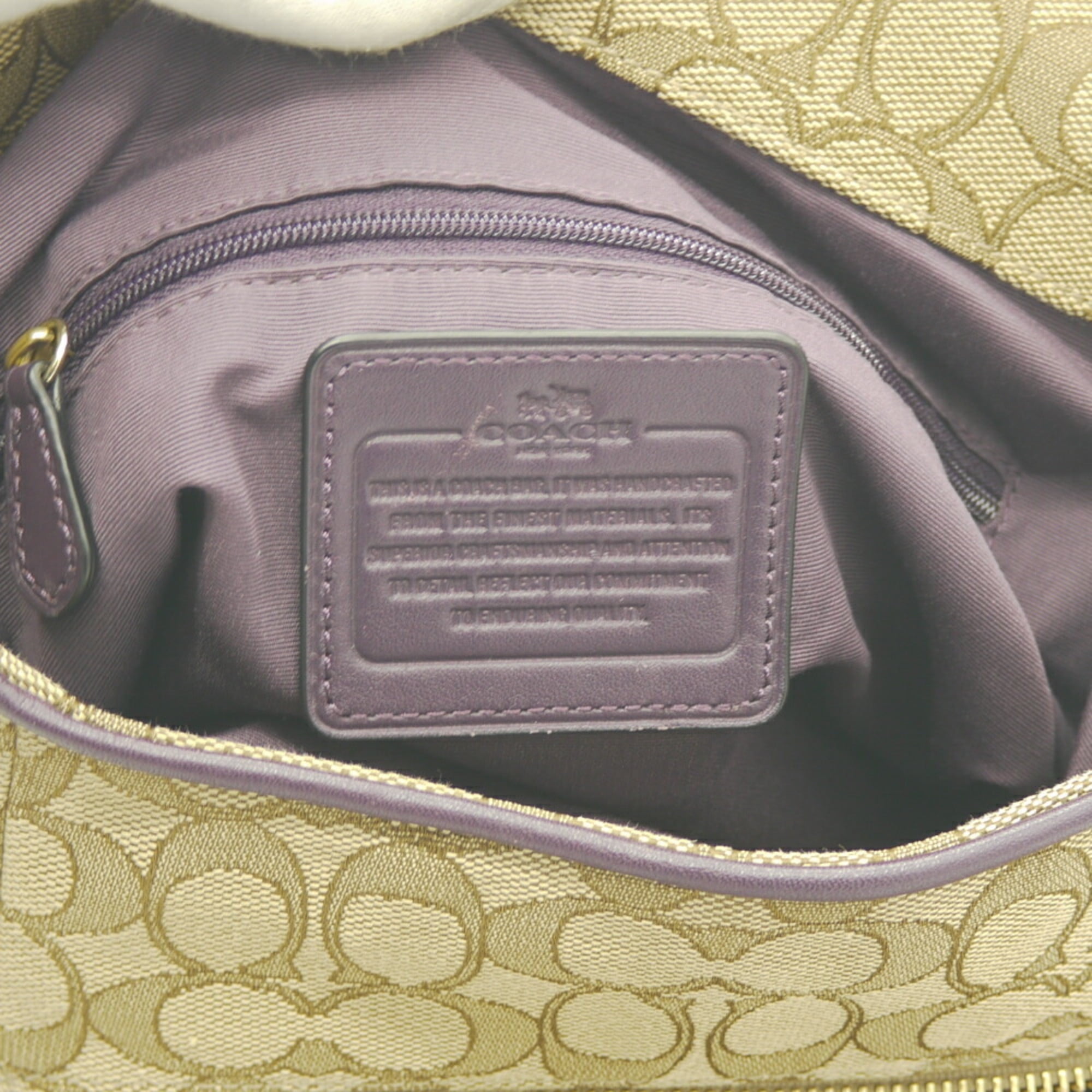 COACH PHOEBE SHOULDER BAG HOBO IN OUTLINE SIGNATURE BROWN & PINK F36424