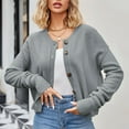thumbnail image 4 of Diufon Knit Cardigan for Women Fall Casual Solid Color Coats Long Sleeve Button Sweaters, 4 of 7