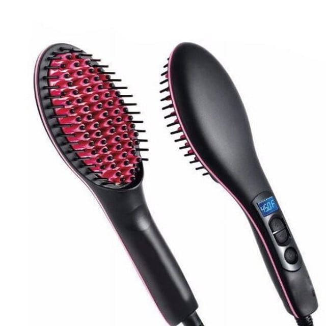 Cepillo alisador Recto Cepillo especial para cabello muy rizado, con generador de iones y temperatura regulable hasta 230º, cerdas con gran sujeción desde la raíz