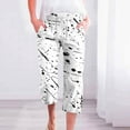 thumbnail image 2 of Plebaso Women's Capris Pants Printed Elastic Waist Drawstring Straight Wide Leg Pants Ladies Casual Loose Trousers, 2 of 5