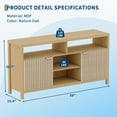 thumbnail image 2 of 59in Fluted TV Stand, TV Console Table Entertainment Center Modern Wood TV Consoles with Adjustable Shelf for 50/55/60/65 TV Living Room Bedroom, 2 of 7