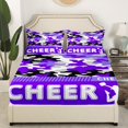 thumbnail image 3 of Erosebridal Purple Camo Bed Sheets Set Queen Size,Cheerleading Cheerleader Bedding Sets Queen Size,Cheer Gymnastics Bed Sheets Queen,Breathable Abstract Geometry Room Decorative,4 Pieces, 3 of 7