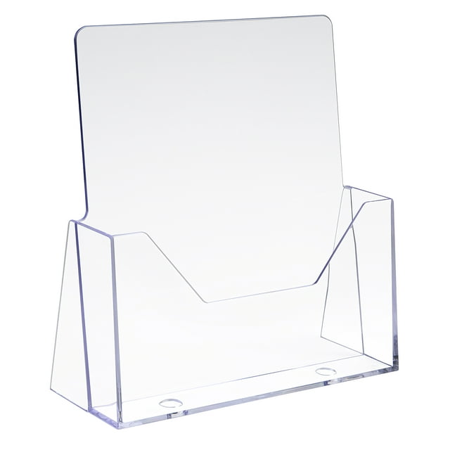 8-1/2"W x 11"H Injection Molded Styrene Literature Holder - Clear Color,Pack Size - 12