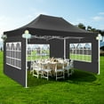 thumbnail image 3 of COBIZI 10x15 Pop up Canopy Tent Heavy Duty with 4 Sidewalls Tents for Parties Outdoor Canopy Event Tent Wedding with Roller Bag,Upgraded UV 50+ , Thick Hexagonal Legs, black, 3 of 8
