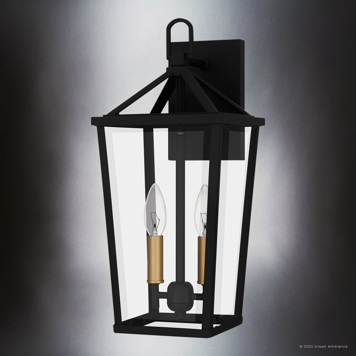 Luxury Urban Loft Wall Sconce, Small Size: 17.5''H x 7.5''W, with Mid Century Modern Style Elements, Matte Black Finish, UQL1962 from the Ulm Collection by Urban Ambiance