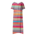 thumbnail image 3 of Patlollav Womens Summer Dresses Casual V-Neck Buttons Short Sleeve Dress with Pocket, 3 of 6