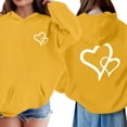 thumbnail image 4 of UACY Girls Preppy Heart Sweatshirts Oversized Pullover Sweatshirt Kids Fall Winter Long Sleeve Cute Prints Trendy Hoodies (Yellow, 11-12 Years), 4 of 8