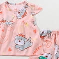 thumbnail image 3 of CAICJ98 Toddler Girl Summer Short Outfit Sets Cotton Sleeveless Tops Tees Shorts Little Girls Clothing Sets (Pink,2-3 Years), 3 of 3