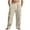 Khaki, variant on Men's Cargo Pants Loose Casual Solid Color Pocket Drawstring Elastic Waistband Straight Full Length Pants Black