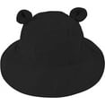 thumbnail image 5 of Wide Brim Hats Cute Baby summer Sun hat UPF 50+ toddler Adjustable bucket hats sun protective with Chin Strap for kids boys and girls black 6-12 Months, 5 of 7