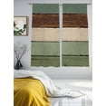 thumbnail image 4 of Sheer Curtains 72 Inches Long, Green Brown Light Filtering Window Curtains for Living Room/Bedroom, Country Wood Grain Abstract Stripe Rod Pocket Voile Sheer Curtain Drapes, 52"W x 72"L, 2 Panels, 4 of 8